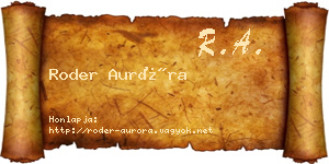 Roder Auróra névjegykártya